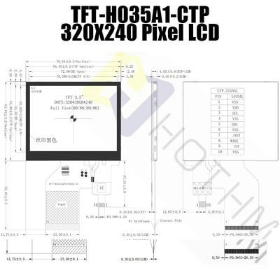 3.5&quot; LCD TFT Touch Panel 320x240 Untuk Monitor Pcap Instrumentasi Kendaraan