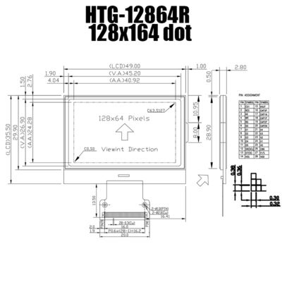 Modul LCD Grafis 128X64 COG ST7565R Reflektif Abu-abu Positif