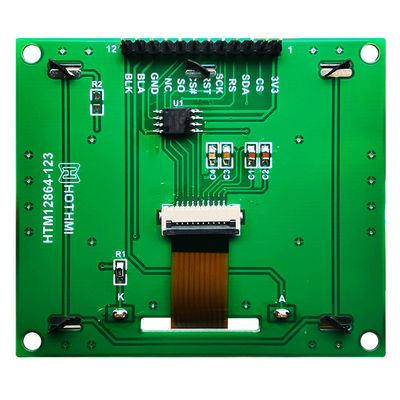 128X64 COB Modul LCD Grafis Tampilan FSTN Dengan Tegangan Negatif