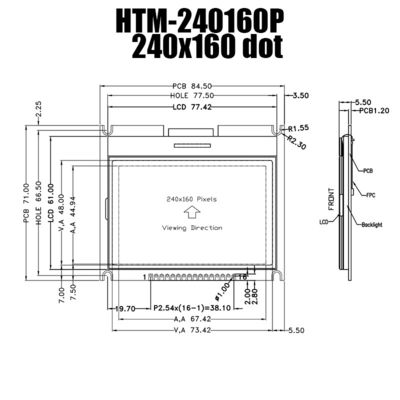 Modul LCD Grafis 240X160 Tampilan Positif FSTN Dengan Lampu Latar Putih ST7529