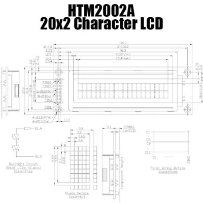 Modul LCD Karakter MCU 20x2 Praktis Dengan Backlight Hijau HTM2002A