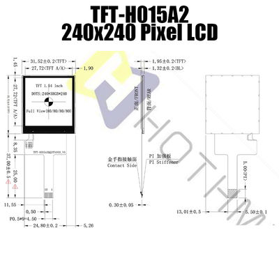 1,54 Inch SPI Tft Lcd Display Modul Lcd Ips 240x240 St7789 Monitor Industri