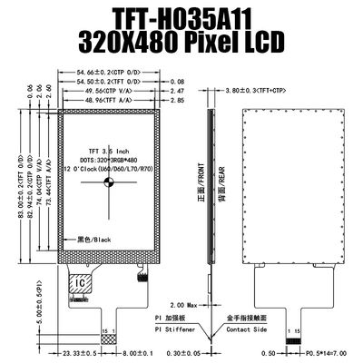 Layar TFT 3,5 Inch 320x480 Dengan Pcap Monitor Sunlight Modul TFT Lcd yang Dapat Dibaca