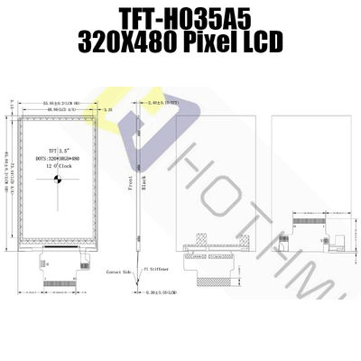 Multi Adegan LCD Warna TFT Modul Vertikal Untuk Panel Instrumentasi TFT-H035A5HVTST3N45