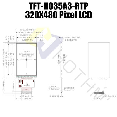 Modul LCD TFT Vertikal 3,5 Inci, Layar Kapasitif TFT Multifungsi