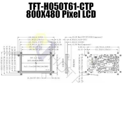 5V IPS 5 Inci Layar LCD HDMI Tahan Lama 800x480 Piksel TFT-050T61SVHDVUSDC