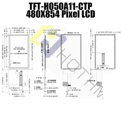 550cd/M2 MIPI TFT LCD Layar Sentuh IC ST7701S Modul LCD TFT 5 Inci