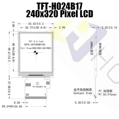 Modul TFT 2,4 Inch 240x320 SPI, IC ST7789 Sinar Matahari Dapat Dibaca LCD TFT-H024B17QVIST6N50