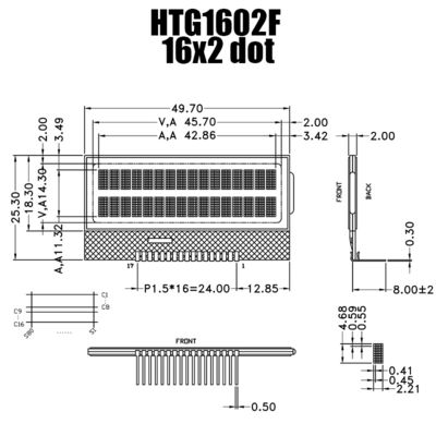 LCD COG Karakter 2X16 | Layar STN+ Abu-abu Tanpa Lampu Latar | ST7032I/HTG1602F