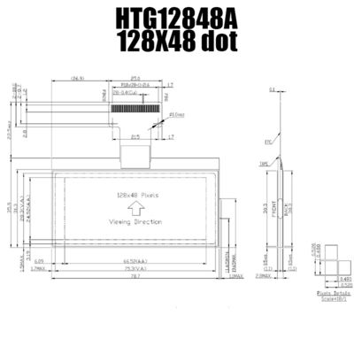 LCD COG Grafis 128X48 | Layar STN Grey Dengan Lampu Latar PUTIH/HTG12848A