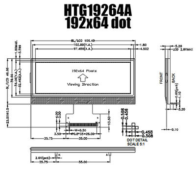 Modul Grafik LCD 192X64 36PIN, Chip IST3020 Pada Layar Kaca HTG19264A