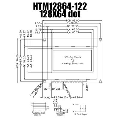20PIN STN Layar LCD ST7567 IC Driver 128X64 Modul Grafis