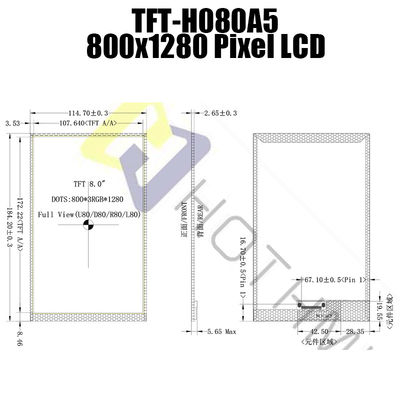 MIPI JD9365 Layar LCD TFT Sinar Matahari Dapat Dibaca Untuk Kontrol Industri