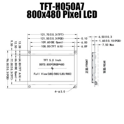 5 Inch Untuk Tampilan Modul TFT HDMI 800x480 Dots Panel Dengan Papan Pengontrol LCD