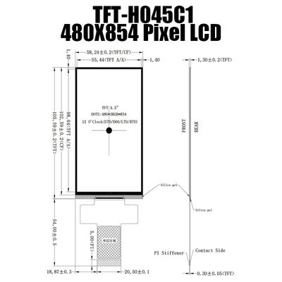 Modul Layar LCD TFT 4,5 &quot;Inci 480x854 Monitor LCD MCU8080 Untuk Printer 3D