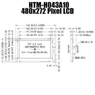 4.3 Inch UART TFT LCD 480x272 Tampilan TFT MODUL PANEL DENGAN PAPAN CONTROLLER LCD