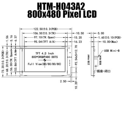 4.3 Inch UART Layar Sentuh Resistif TFT LCD 800x480 Tampilan DENGAN PAPAN CONTROLLER LCD