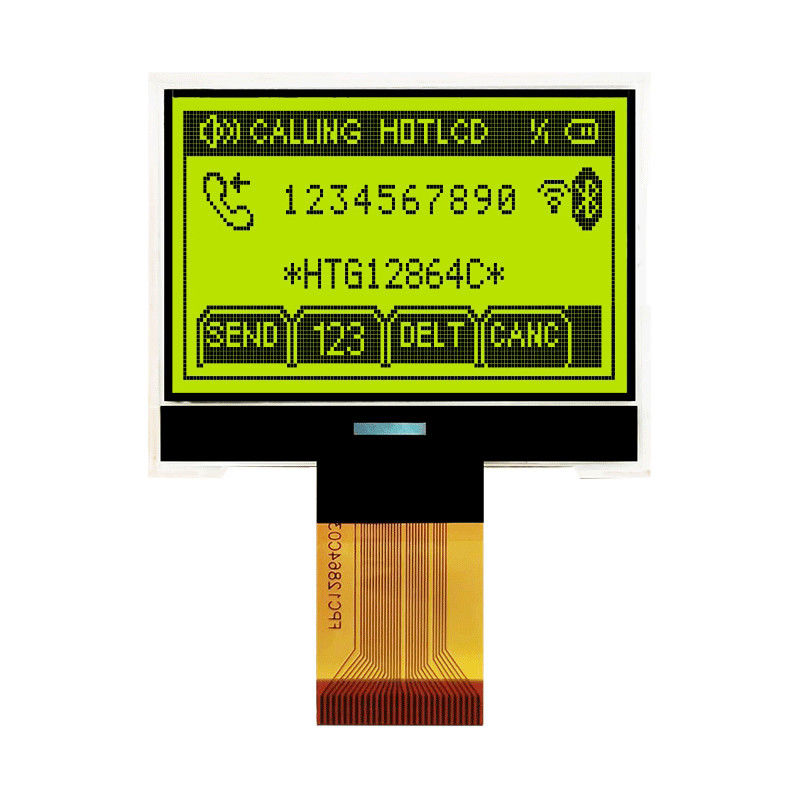 128X64 Grafis COG Layar LCD Tampilan FSTN Dengan Lampu Latar Sisi Putih HTG12864C